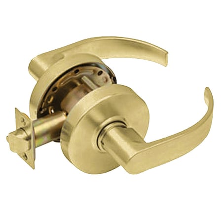 Arrow Lock Grade 2 Passage Cylindrical Lock, Broadway Lever, Non-Keyed, Satin Brass Finish, Non-handed RL01-BRR-04